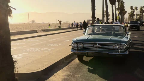 Classic Old Timer at the beach Stock Footage 155584665