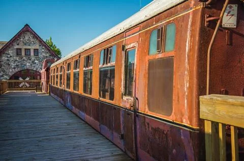 Classic old Train Station Structure Standish Michigan Stock Photos
