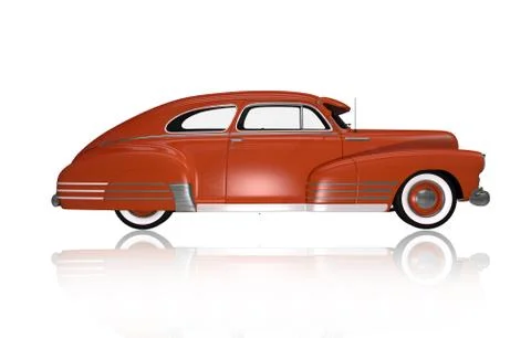 Classic oldtimer side view. Stock Illustration