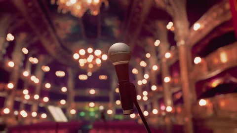 Classic opera house interior with golden ornaments Stock Footage 238831355