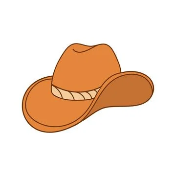Classic orange cowboy hat vector icon Stock Illustration