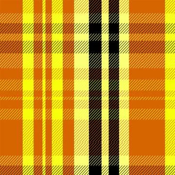 Classic Orange Plaid Pattern Seamless Tartan Fabric Texture for Fashion Stock Illustration