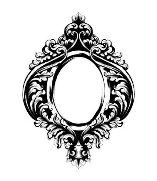 Classic ornamented frame Vector. Victorian border monogram floral ornament le Stock Illustration