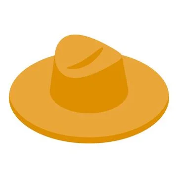 Classic panama hat, isometric projection on white background Stock Illustration