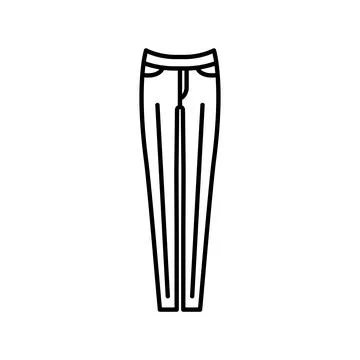 Classic pants vector icon outline black. EPS 10. Womens cloth illustration. Stock-Illustration