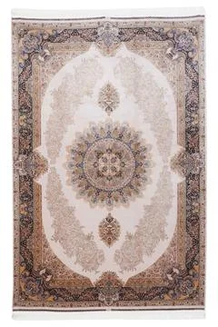 Classic patterned machine rug on a white background Stock Photos