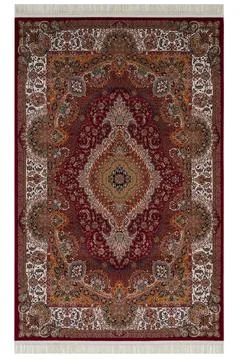 Classic patterned machine rug on a white background Stock Photos