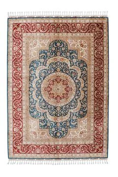 Classic patterned machine rug on a white background Stock Photos