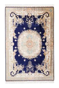 Classic patterned machine rug on a white background Stock Photos