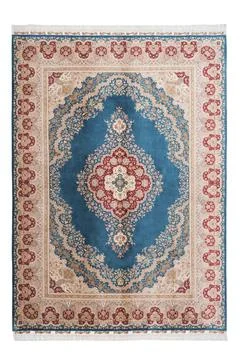 Classic patterned machine rug on a white background Stock Photos