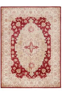 Classic patterned machine rug on a white background Foto stock