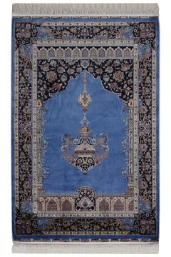 Classic patterned machine rug on a white background Stock Photos