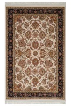 Classic patterned machine rug on a white background Stock Photos