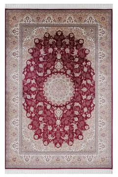 Classic patterned machine rug on a white background Stock Photos