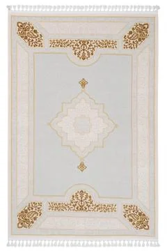 Classic patterned machine rug on a white background Stock Photos