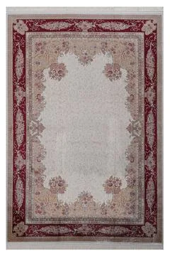 Classic patterned machine rug on a white background Stock Photos