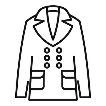Classic pea coat with button closure and pockets, fashionable outerwear icon Stockillustratie