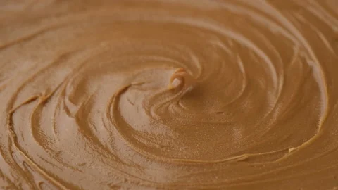 Classic peanut butter top view rotate Stock Footage 151192323