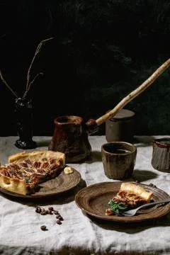 Classic pecan pie Stock Photos