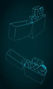 Classic petrol lighter Illustrazione stock