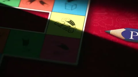 Classic Pictionary Gameboard Stock Footage 65405347