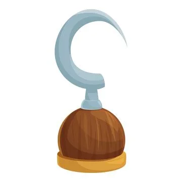 Classic pirate hook replacing hand on white background 스톡 일러스트