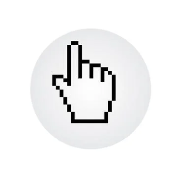 Classic pixel mouse hand cursor icon Stock Illustration