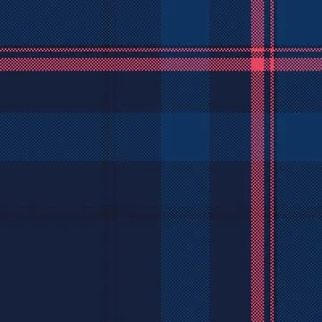 Classic pixelated plaid pattern in deep blues and subtle red accents. A timel Illustrazione stock