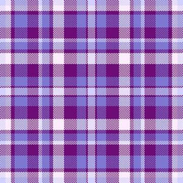 Classic pixelated plaid pattern. Detailed tartan check with purple and blue.  Stockillustratie