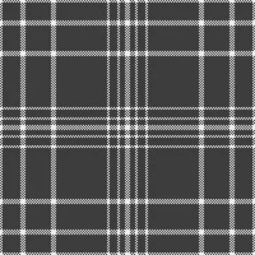Classic pixelated plaid pattern in gray and white. Versatile for backgrounds, Stock Illustration