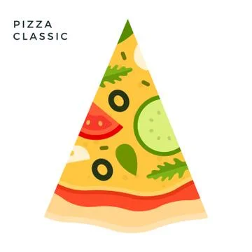 Classic Pizza flat icon vector isolated Stock Illustration