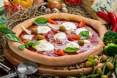 Classic pizza Stock Photos