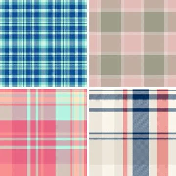 Classic plaid bundle created for logo backdrops. Traditional tartan textures  Stock Illustration
