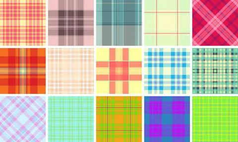 Classic plaid bundle designed for stationery products. Traditional tartan p.. Stock Illustration