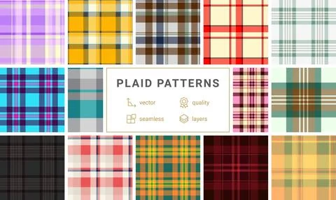 Classic plaid bundle designed for stationery products. Traditional tartan pat イラスト素材