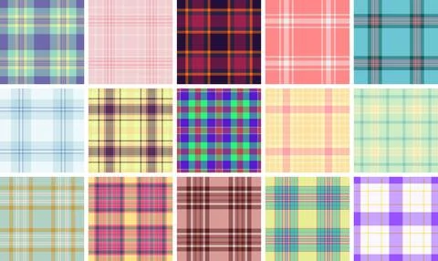 Classic plaid bundle for multipurpose craft projects. Versatile tartan patt.. 스톡 일러스트