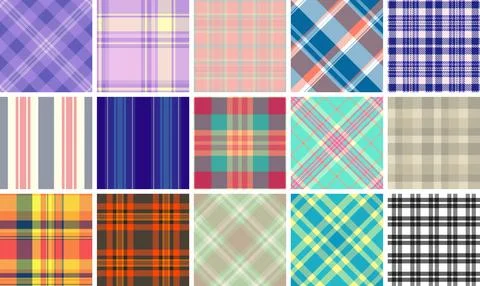 Classic plaid bundle for multipurpose craft projects. Versatile tartan patt.. Stock Illustration