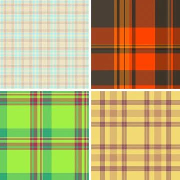 Classic plaid bundle for multipurpose craft projects. Versatile tartan patter Stock Illustration
