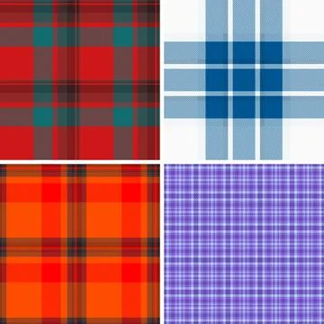 Classic plaid bundle for multipurpose male clothing use. Versatile tartan pat Illustrazione stock