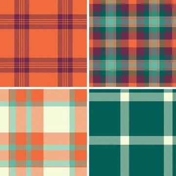 Classic plaid bundle for multipurpose summer projects. Versatile tartan patte Stock Illustration