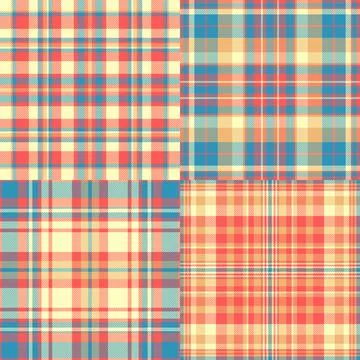 Classic plaid bundle for multipurpose Valentines and Womens Day projects. Ver Stock Illustration