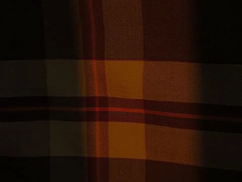 Classic Plaid Fabric Texture with Dramatic Shadow and Light Accent Stock Photos