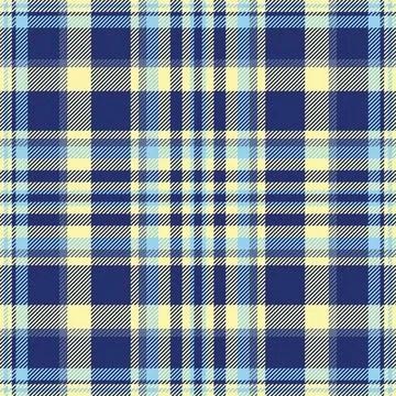Classic plaid pattern in blue and yellow hues. Versatile for backgrounds, tex Stock Illustration