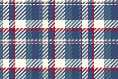 Classic plaid pattern in blue, red, and white.  Perfect for textile designs,  Stock Illustration