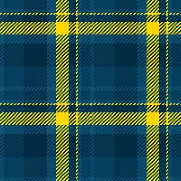 Classic plaid pattern in blue  yellow. Ideal for textile design, backgrounds, Illustrazione stock