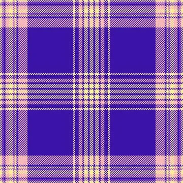 Classic plaid pattern in bold blue, yellow, and pink. Seamless textile design Stock Illustration