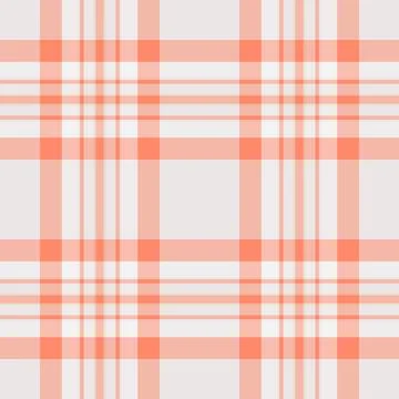 Classic plaid pattern in coral and cream. Textile design with intersecting .. Stock Illustration