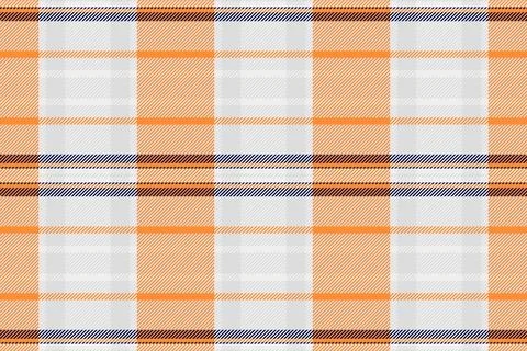 Classic plaid pattern design with orange, gray, and navy. Textile texture ide Stock Illustration