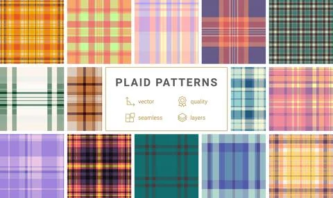 Classic plaid pattern designed for Christmas branding. Festive tartan geometr Stock Illustration