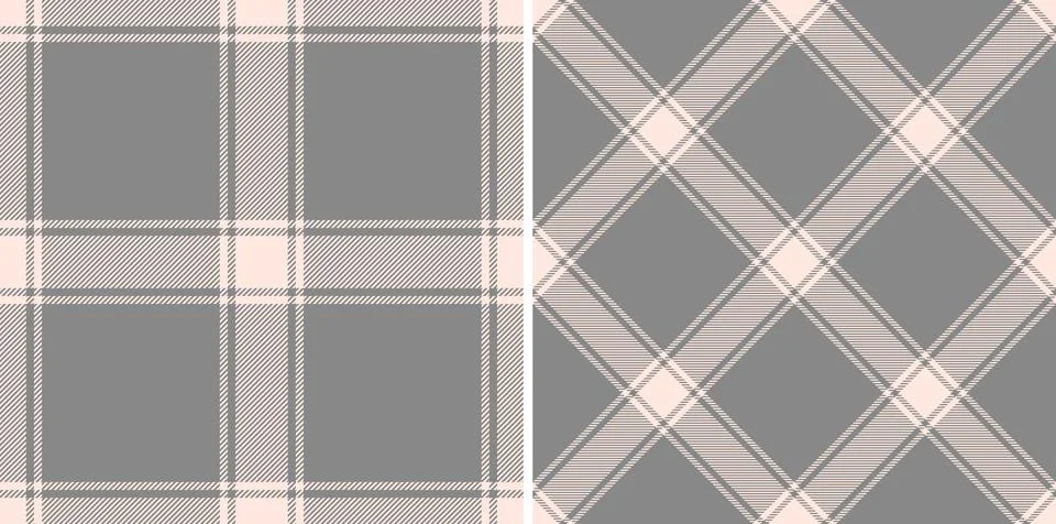 Classic plaid pattern. Gray and light pink checkered designs. Great for backg イラスト素材